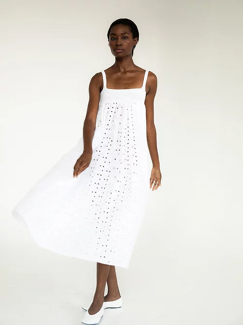 Carmen Knit- Broderie Maxi  dress